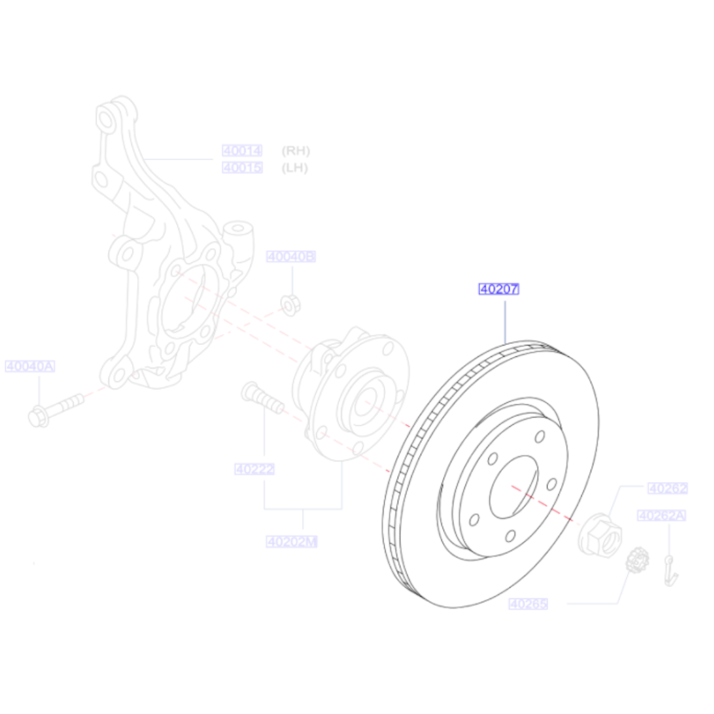 1x Front Brake Disc - Nissan Juke / Pulsar | D02061KA3AVA