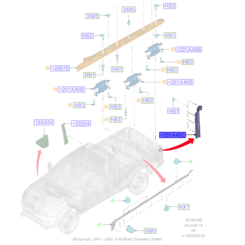 Genuine Left Side Rear Bumper Moulding - Ford TKE 2011-2019| 1745909
