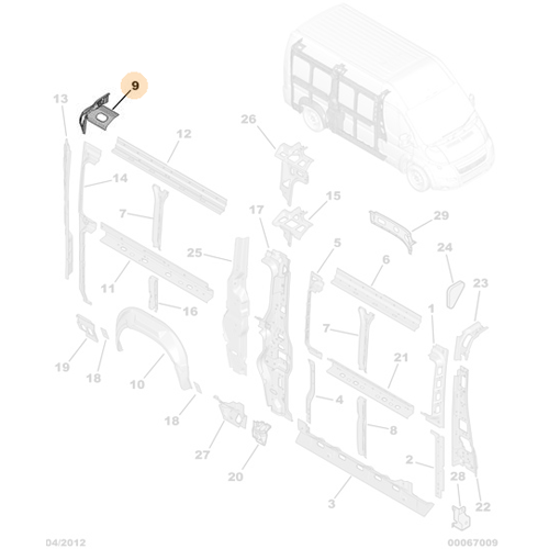 Genuine Right Inner Frame Stiffener - Peugeot Boxer 3 | 8504LL
