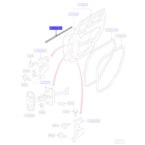 Genuine Left Door Weatherstrip - Ford Focus / C-Max 2003-2011 | 1748427