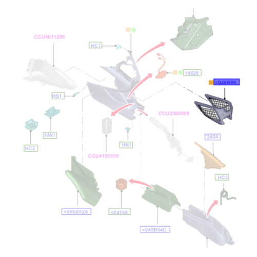 Genuine White Pearl Console Net - Ford KA 2008-2016 | 1843670