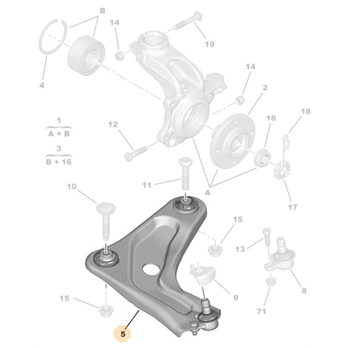 Genuine Front Left Wishbone - Peugeot 207 Saloon | 3520T1