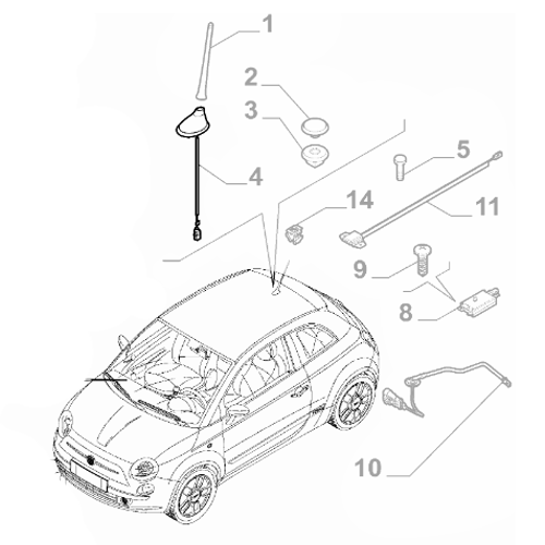 Genuine Aerial Base - Fiat 500 2015-2024 | 52008629