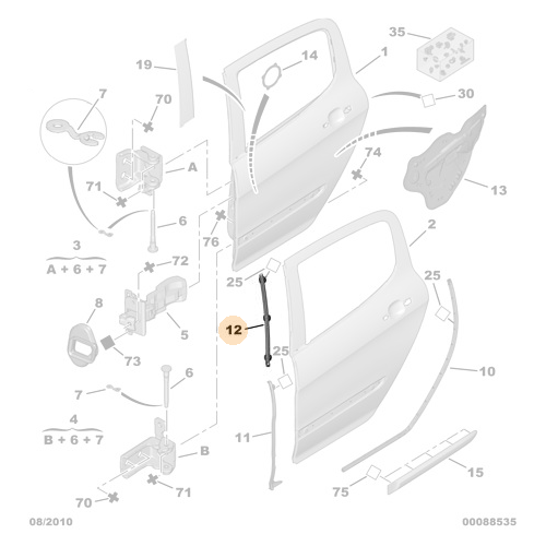 Genuine Rear Left Door Seal - Peugeot 308 | 902595