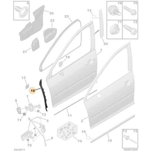 Genuine Front Right Door Seal - Peugeot 407 | 9023TL