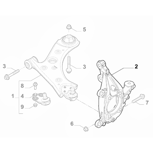Genuine Front Suspension Right Arm Pillar - Fiat Tipo 2015-2021 | 51983553