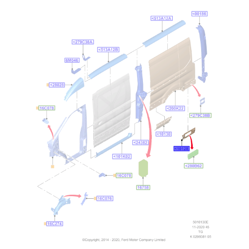 Genuine Rear Body Rocker Panel - Ford Transit 2014- | 1823647