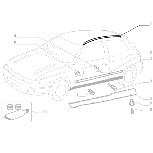 Genuine Left Outer Roof Moulding - Fiat Bravo 1995-2001 | 46558061