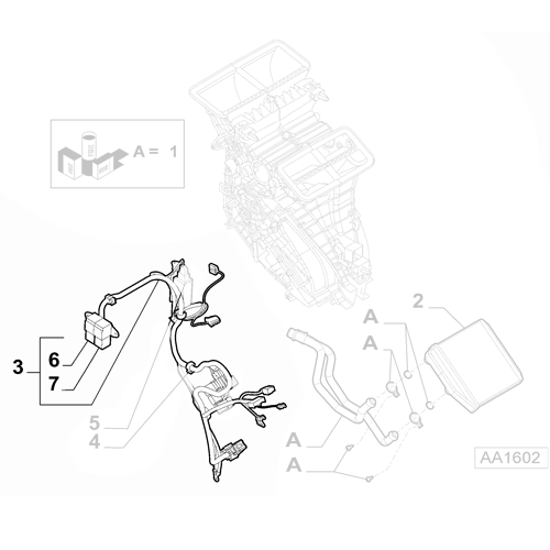 Genuine AC Cable Harness - Fiat Punto / Alfa Romeo Mito | 77366295