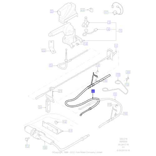 Genuine Parking Brake Cable - Ford Transit 2000-2014 | 1494893