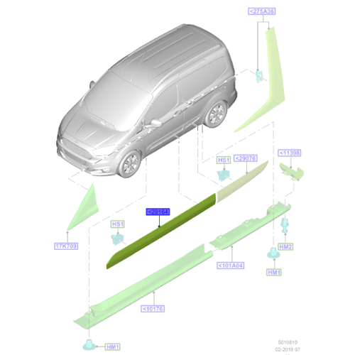 Genuine Left Body Moulding - Ford Transit 2014- | 2245519