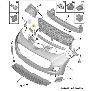 Front Towing Eye Cover - Peugeot 107 | 7422A2