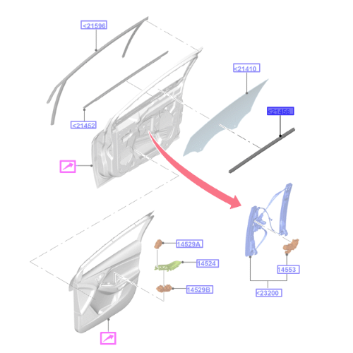 Genuine Left Door Weatherstrip - Ford Focus CEW 2014-2020 | 1890785