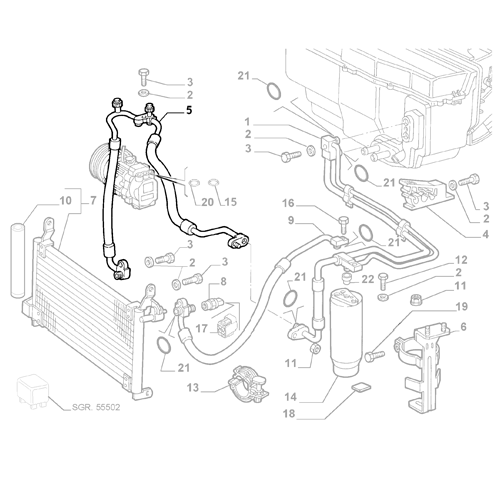 Genuine Air Conditioning Ventilation Pipe - Fiat Multipla 1998-2010 | 51742214