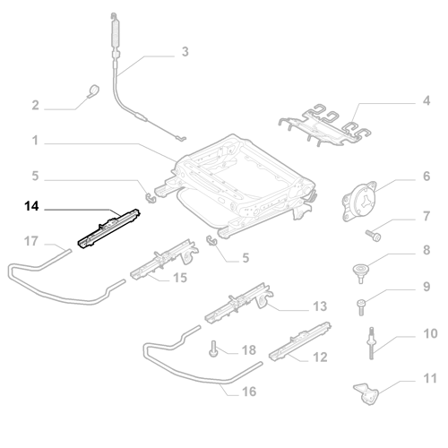 Genuine Front Seat Guide - Alfa Romeo Mito / Fiat Punto / Abarth Punto | 55701703