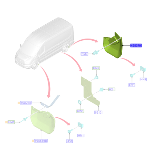 Genuine Rear Right Wheelhouse Splash Shield - Ford Transit 2014-2020 | 1846880