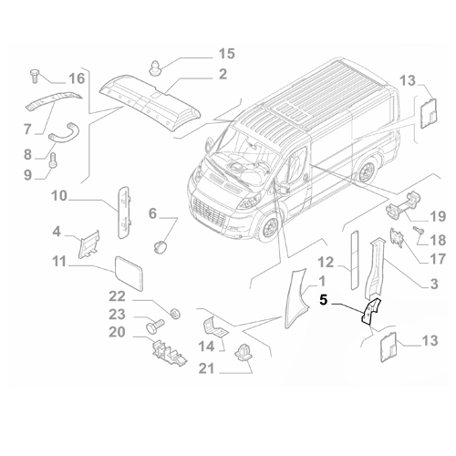 Genuine Front Left Interior Pillar Trim - Fiat Ducato 2006-2014 | 735429734
