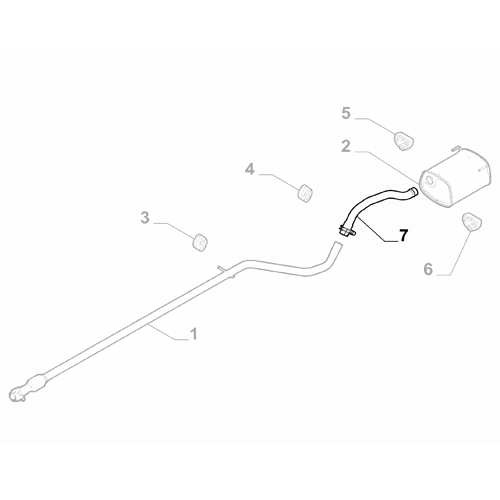 Genuine Exhaust Pipe Silencer - Fiat 500 2007-2012 | 52023880