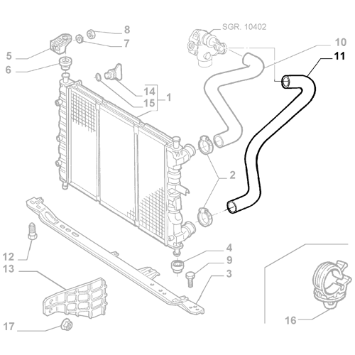 Genuine Radiator Flex Sleeve Pipe - Fiat Multipla 1998-2010 | 46513492