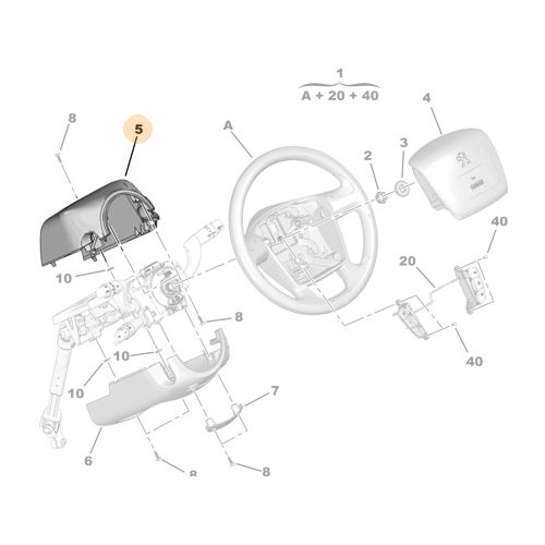 Genuine Steering Wheel Column Cover - Peugeot Boxer / Relay 3 | 1607084180