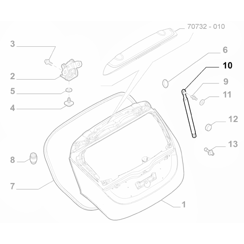 Genuine Boot Prop Strut - Lancia Ypsilon 2018-2024 | 51833625