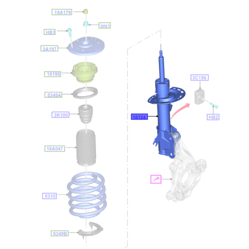 Genuine Front Right Shock Absorber - Ford Mondeo 2007-2022 | 2199646