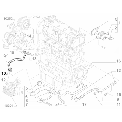 Genuine Engine Cooling Pipe - Fiat Bravo / Lancia Delta / Abarth 500 | 55219301