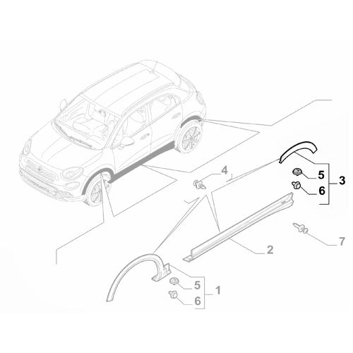 Genuine Rear Left Wheel Moulding - Fiat 500X 2015- | 735603657