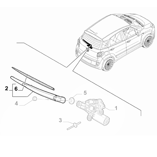 Genuine Rear Wiper Arm - Fiat 500L 2012-2022 | 52091825