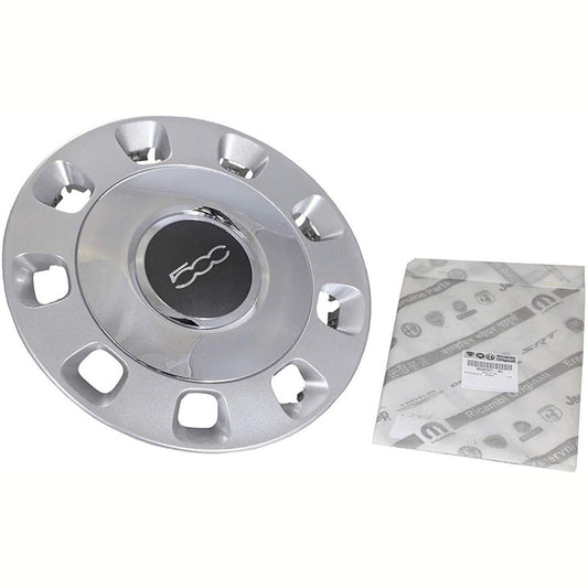 14" Wheel Trim, Centre Hub Cap, Silver & Chrome  - Fiat 500 | 50901871