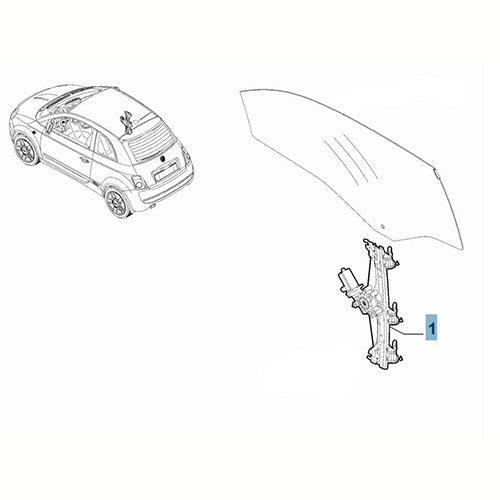 Window Regulator, Offside - Fiat 500 | 52204607