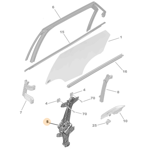 Genuine Rear Right Window Lifter - Peugeot 3008 | 9840190180