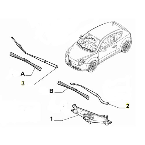 Front Left Wiper Arm - Alfa Romeo Mito | 50508582
