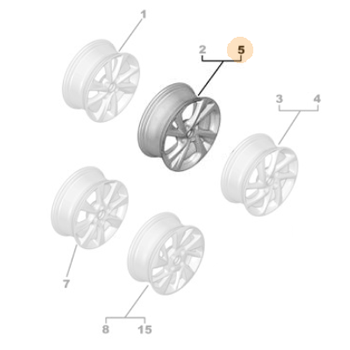 1x Genuine 17" Alloy Wheel - Vauxhall Corsa - Onyx Black | 98322814XY