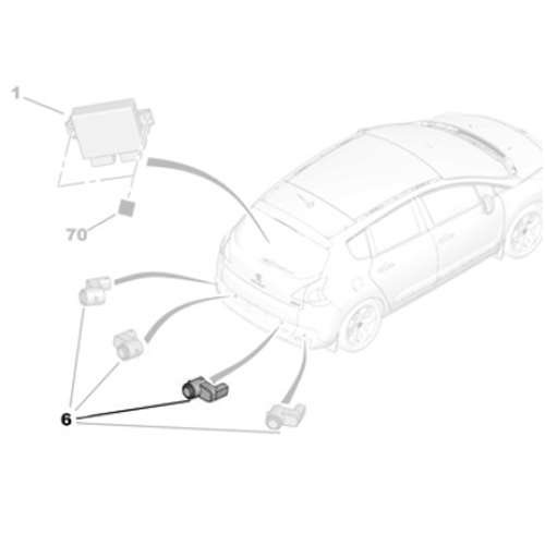 1x Genuine Rear Parking Sensor - Peugeot 3008 / Citroen C3 | 9677782980