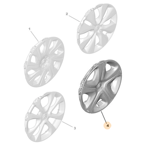 1x Genuine 16" Babylon Style Wheel Cap - Citroen C3 / Aircross | 98136874XY