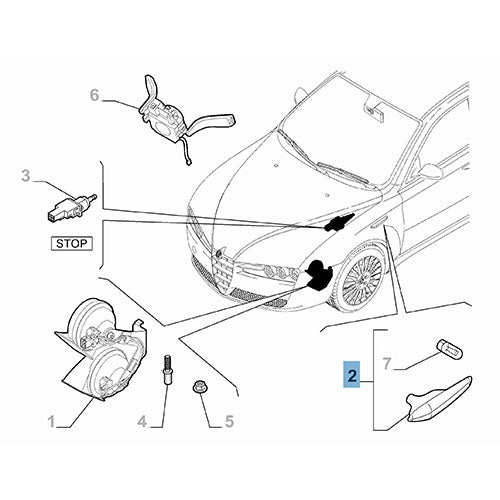 Left Side Direction Indicator Lamp - Alfa Romeo 159 / Berera / Spider | 60691105