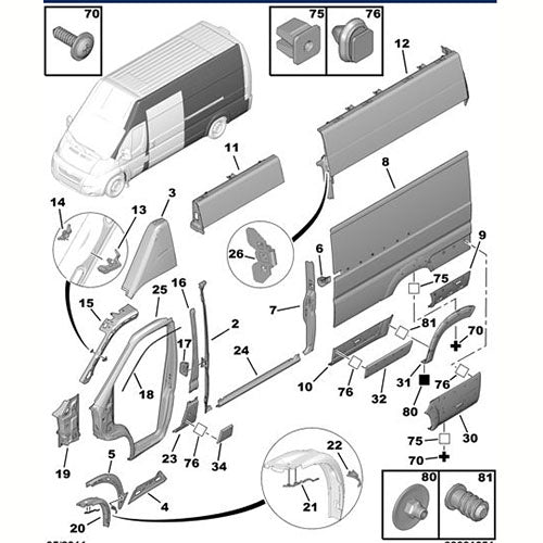 Genuine Peugeot Boxer Van B Post Trim (Outer) | 8547W6 | 8547W6