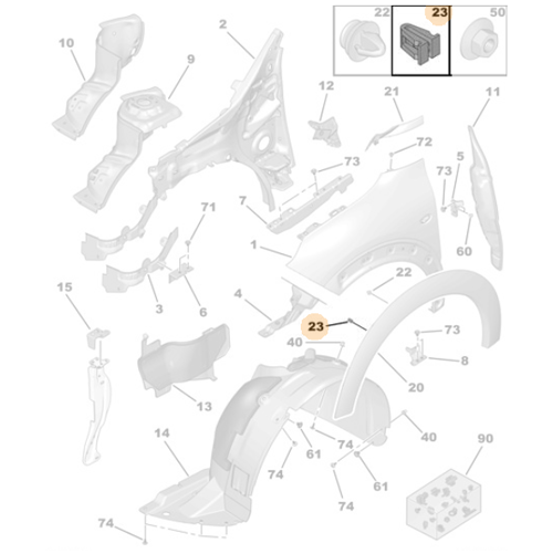 Genuine Wheel Arch Clip - Citroen C4 Cactus / Peugeot 3008 | 1613486980