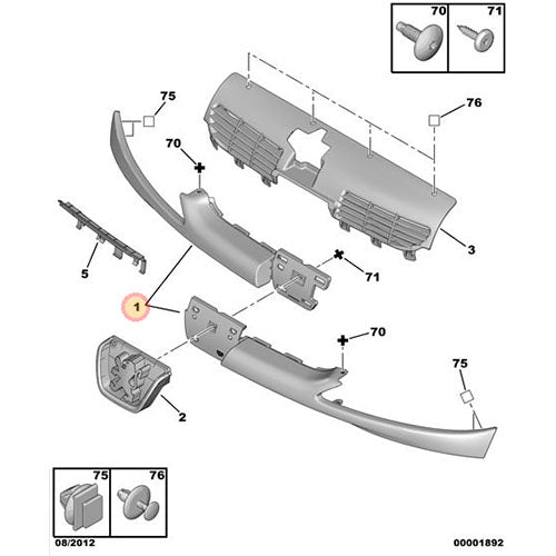 Lower Headlamp Trims - Peugeot 206 2003 -2009 | 7804H4
