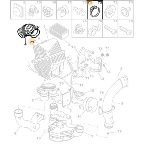 1x Genuine Air Filter Intake Hose Collar Clamp - Citroen / Peugeot 2.0 | 6981J7