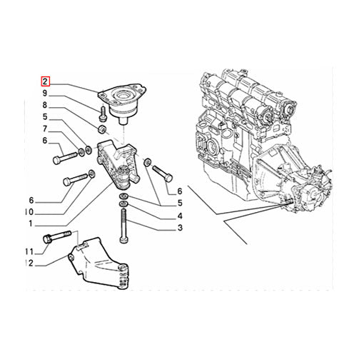 Engine Mount - Fiat Bravo / Brava 1.6 | 7778563