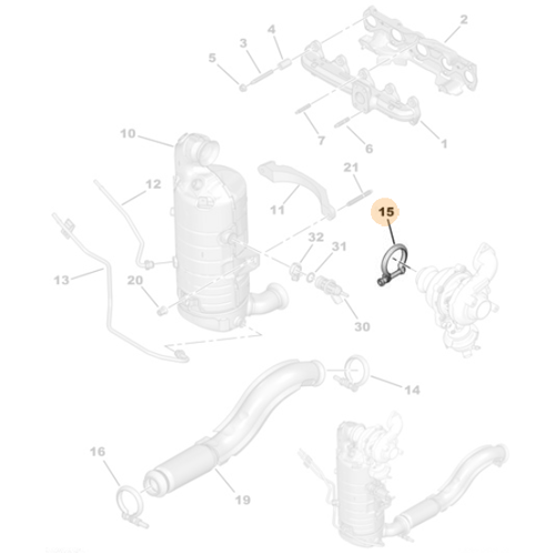 1x Genuine 64,5 Exhaust Fixing Clamp - Citroen Dispatch IV | 1692660180