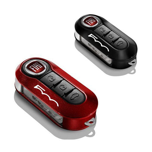 Genuine Key Cover In Metallic Red And Pastel Black - Fiat 500 | 50927026