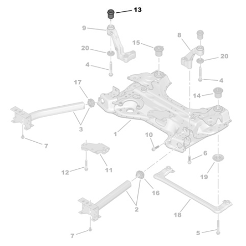 Genuine Rear Beam Support Bracket - Citroen C4 Picasso | 9674718380