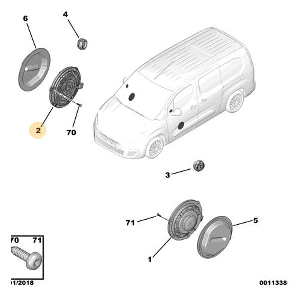 Genuine Peugeot Door Speaker - Peugeot Partner | 9809320180 | 9809320180