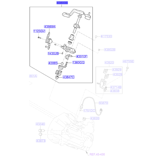 Genuine Gear Shift Control Lever - Kia Picano 2007-2015 | 4380002520-DS