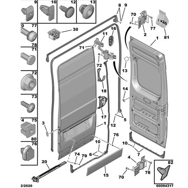 Rear Back Door Seal - Citroen Relay 2006-2022 | 871096