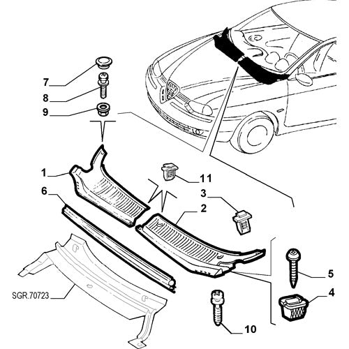 Under Windscreen Air Tags - Alfa Romeo 156 TD 1997-2002 | 60672029