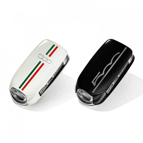 2x Key Cover - Fiat 500 X - White Italy / Black Logo | 52002327